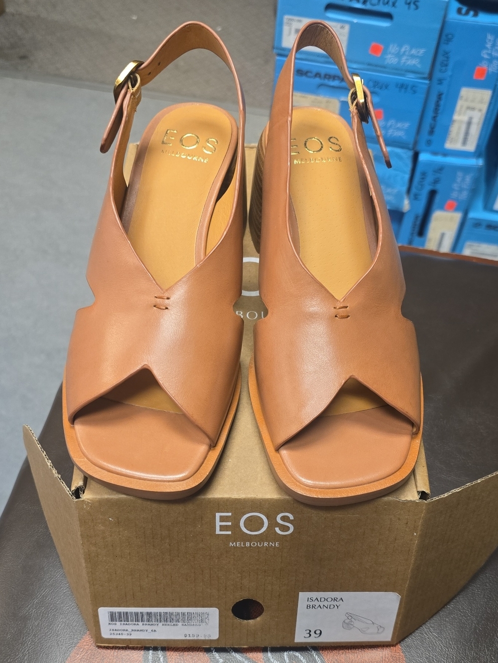eos Isadora Slingback Sandal in Brandy Brown